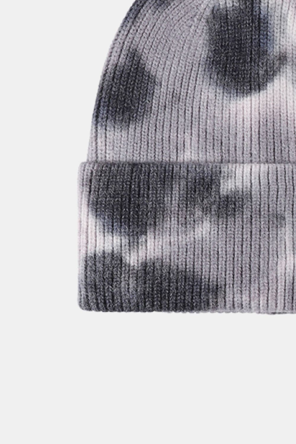 Tie-Dye Cuffed Rib-Knit Beanie Hat BLUE ZONE PLANET