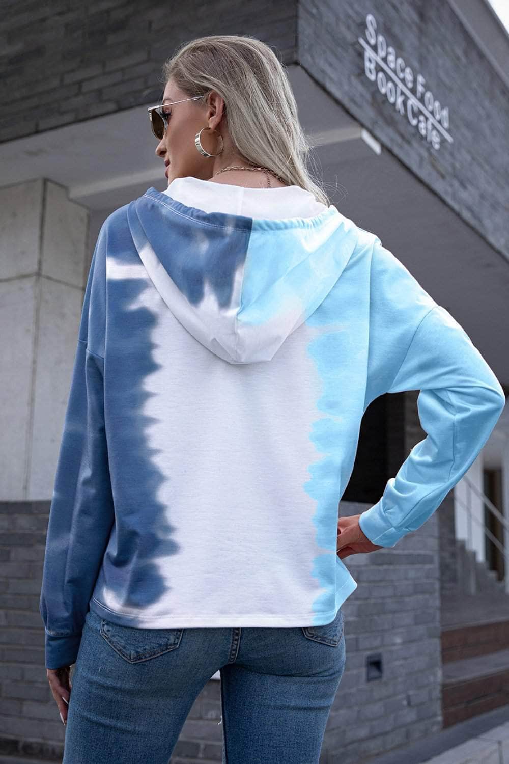 Tie-Dye Drawstring Hoodie BLUE ZONE PLANET
