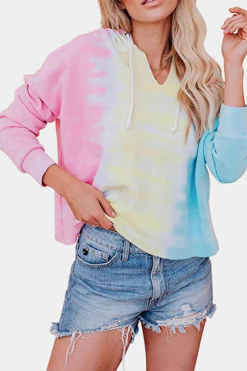 Tie-Dye Drawstring Hoodie BLUE ZONE PLANET