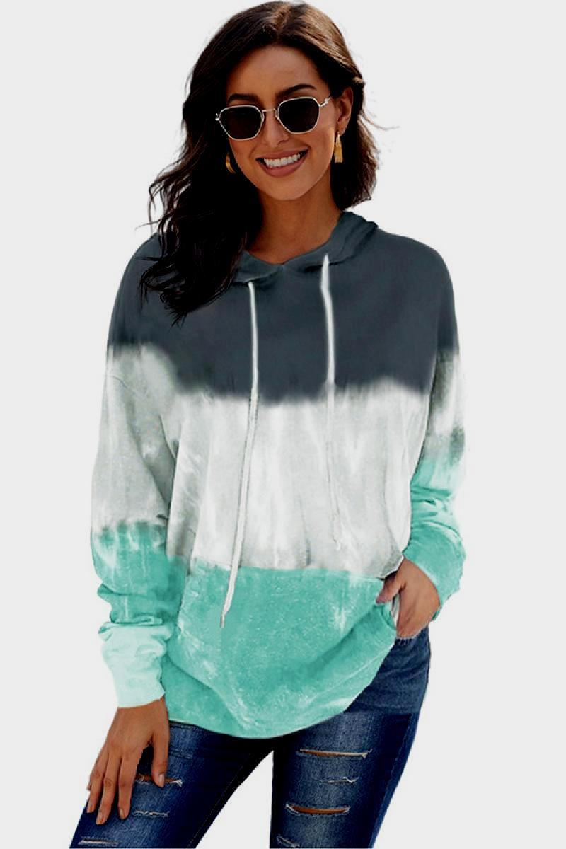 Tie Dye Drawstring Hoodie BLUE ZONE PLANET
