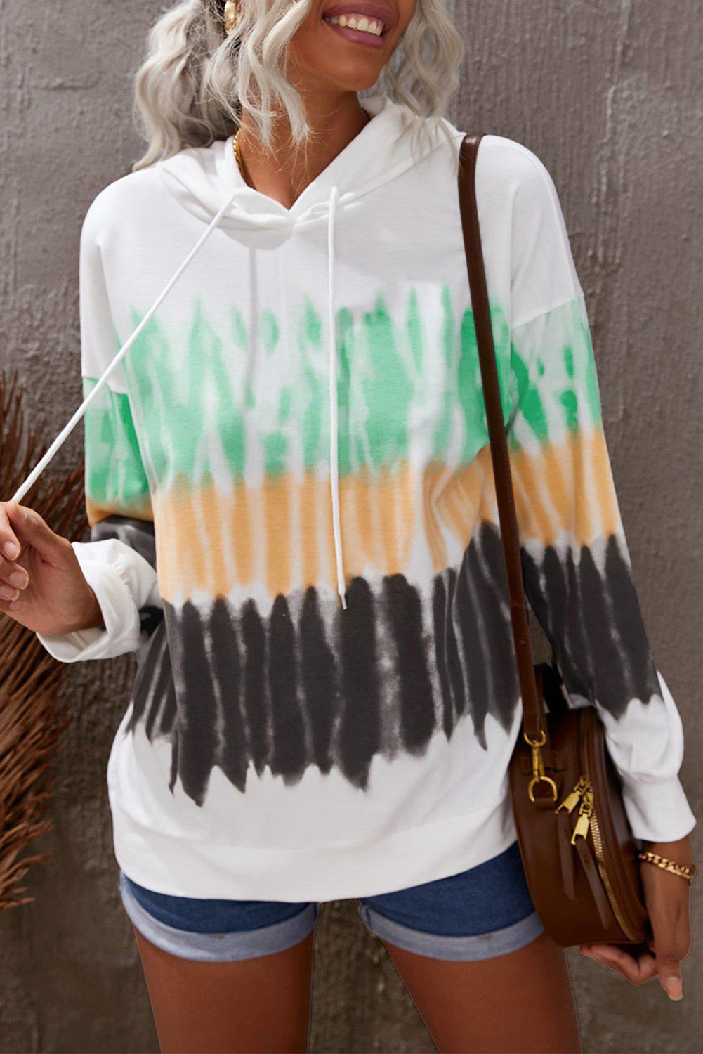 Tie-Dye Drawstring Pullover Hoodie BLUE ZONE PLANET