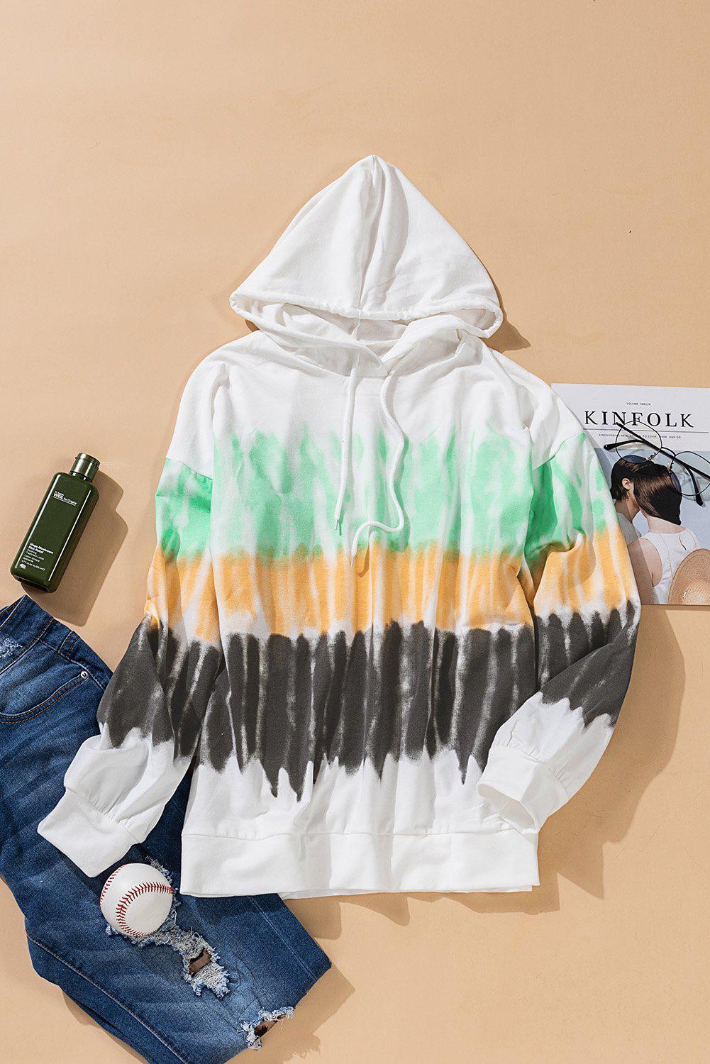 Tie-Dye Drawstring Pullover Hoodie BLUE ZONE PLANET