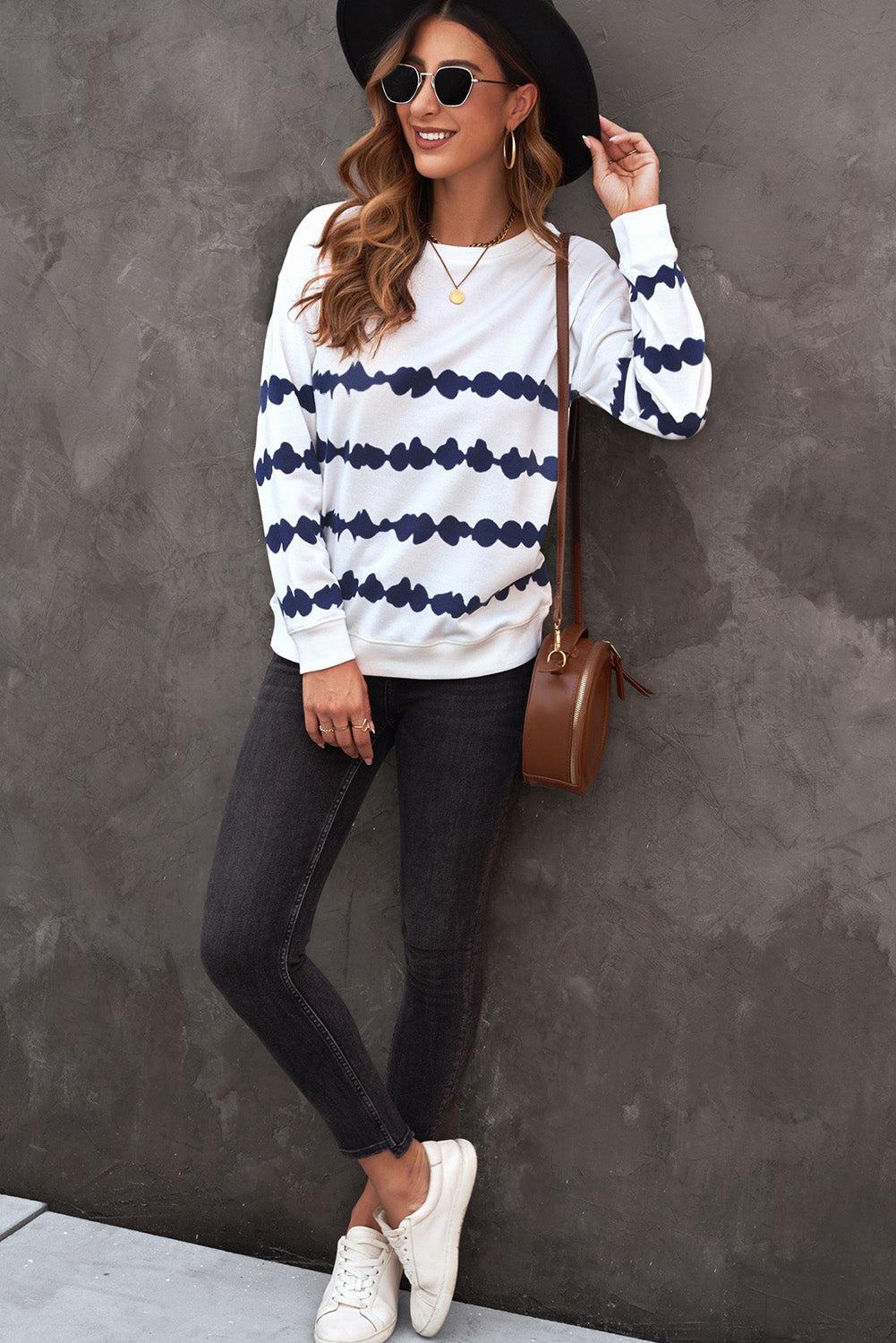 Tie-Dye Drop Shoulder Sweatshirt BLUE ZONE PLANET