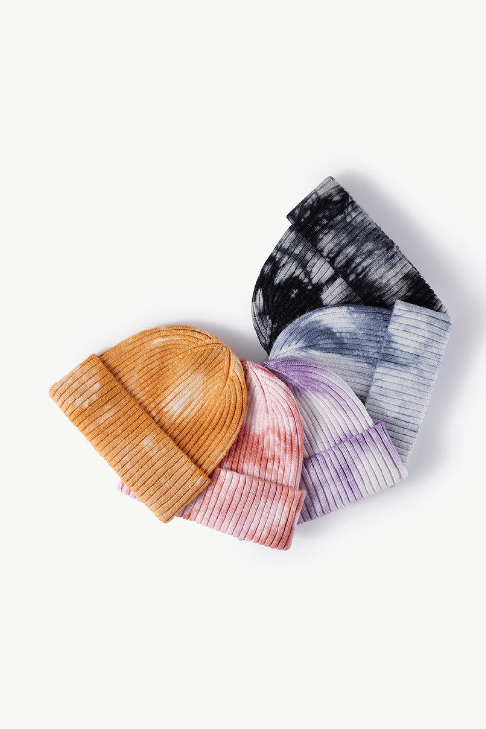 Tie-Dye Ribbed Cuffed Beanie BLUE ZONE PLANET