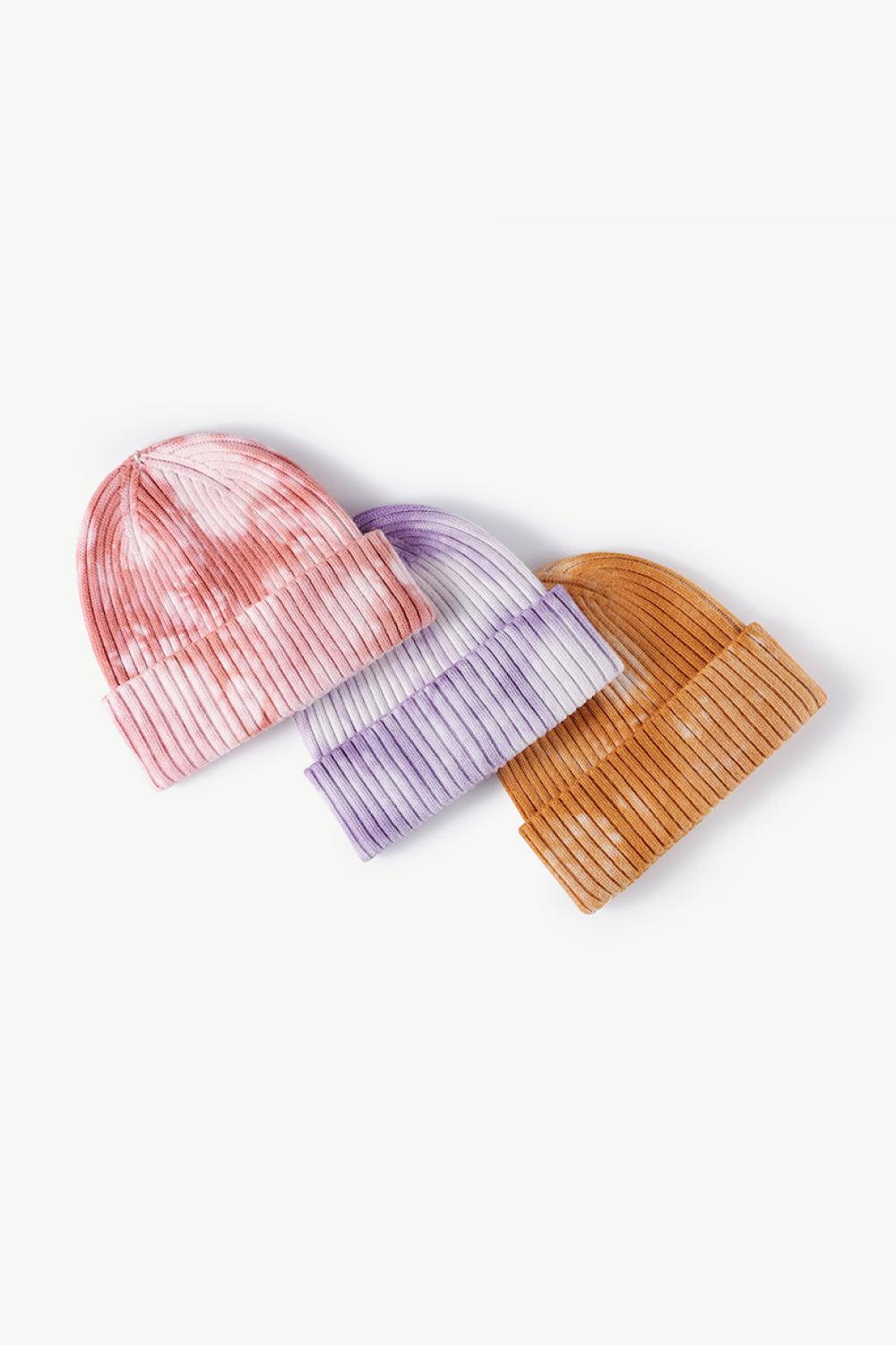 Tie-Dye Ribbed Cuffed Beanie BLUE ZONE PLANET