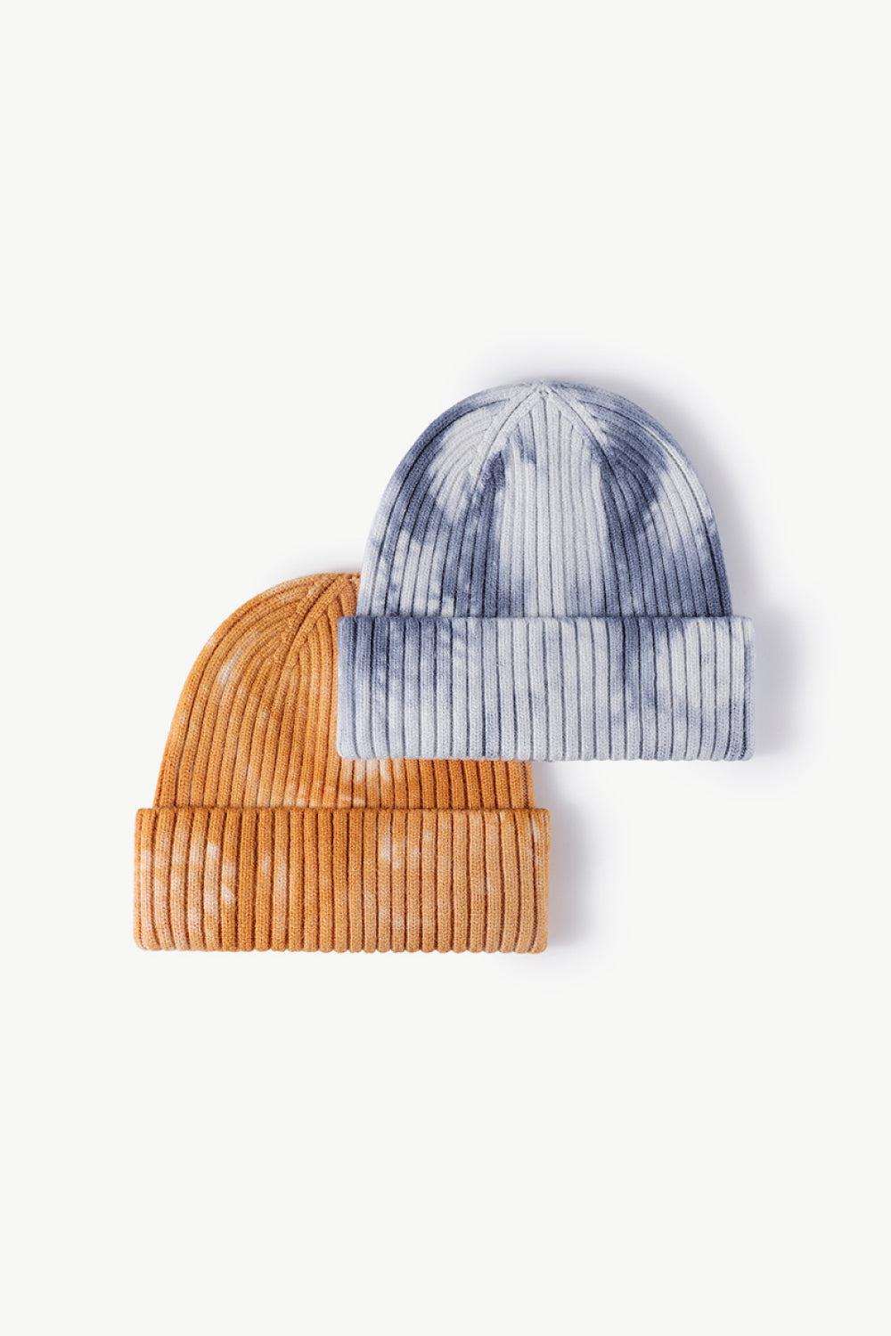 Tie-Dye Ribbed Cuffed Beanie BLUE ZONE PLANET