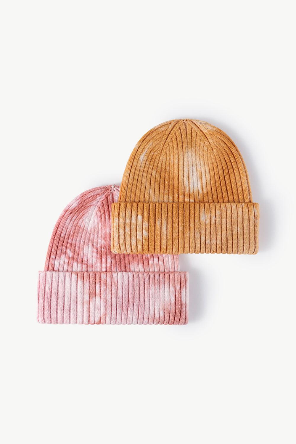 Tie-Dye Ribbed Cuffed Beanie BLUE ZONE PLANET