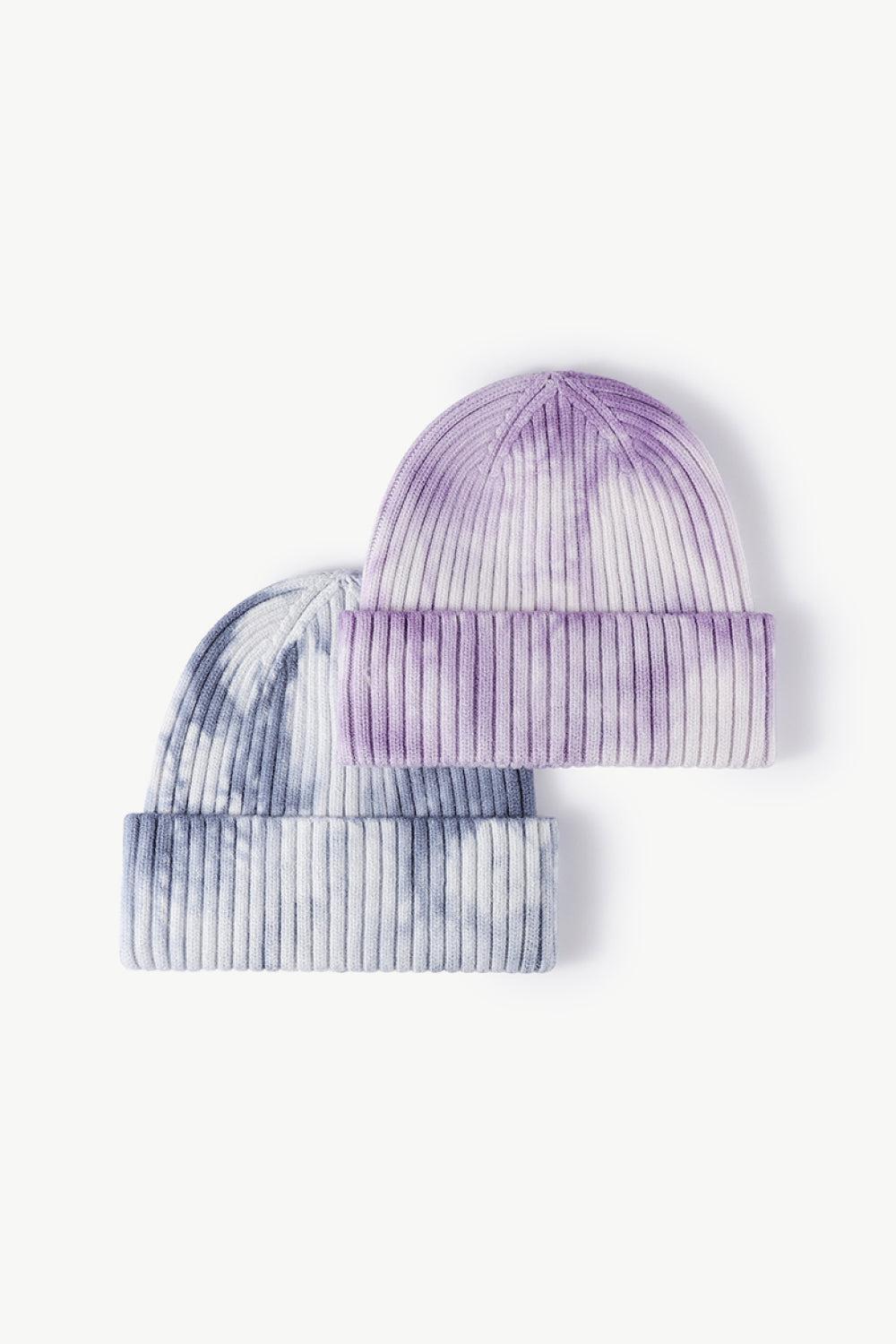 Tie-Dye Ribbed Cuffed Beanie BLUE ZONE PLANET