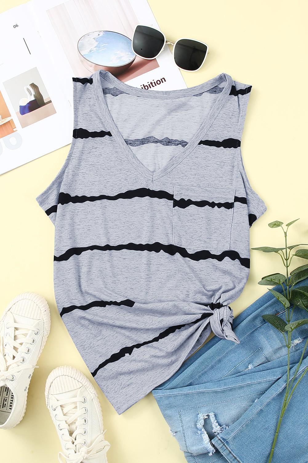 Tie-Dye V-Neck Tank BLUE ZONE PLANET