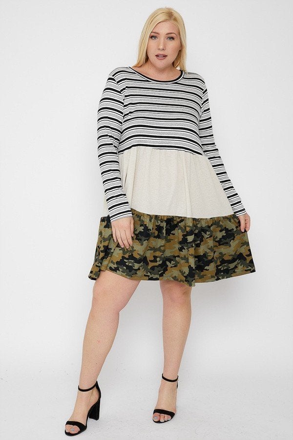 Tiered Color Block Dress Blue Zone Planet