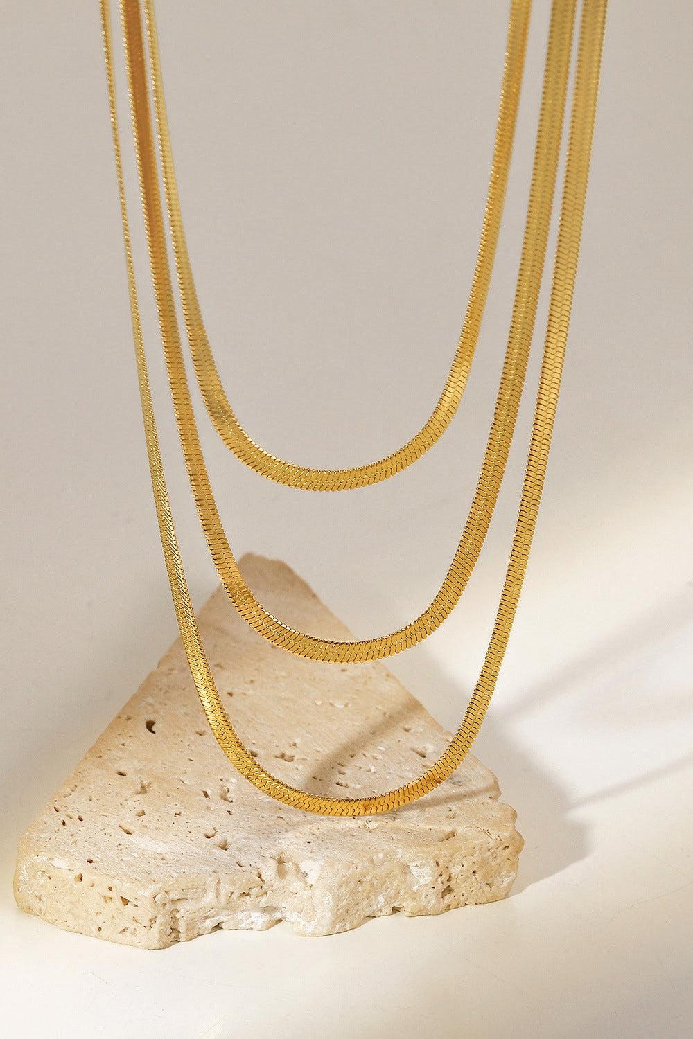 Triple-Layered Snake Chain Necklace BLUE ZONE PLANET