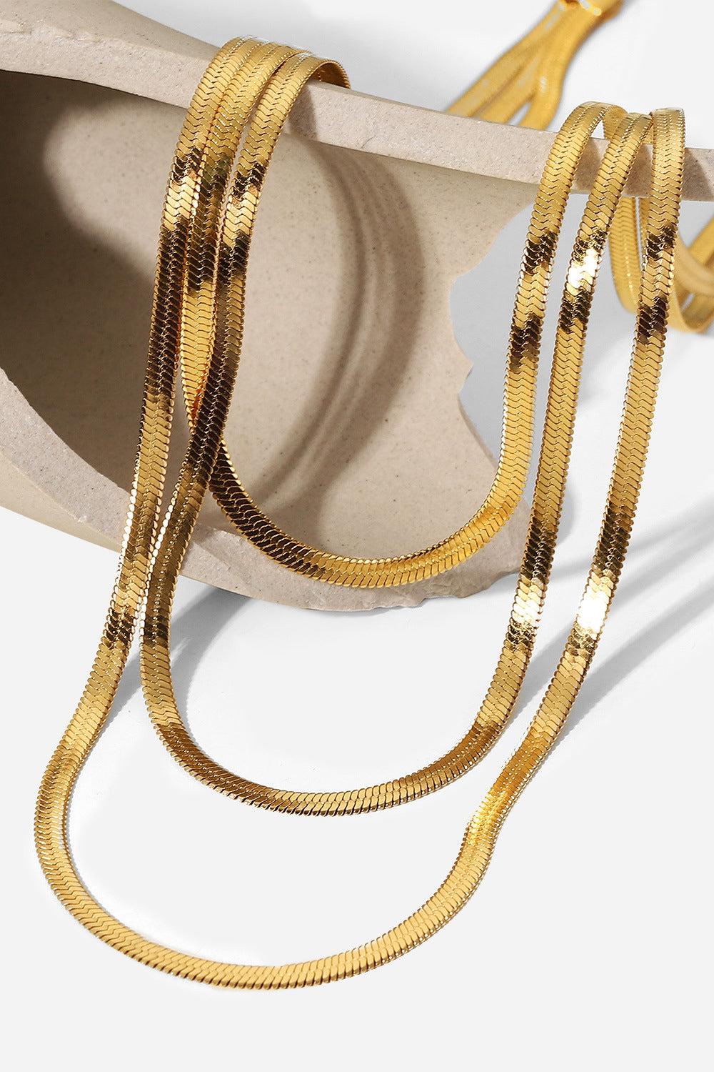 Triple-Layered Snake Chain Necklace BLUE ZONE PLANET