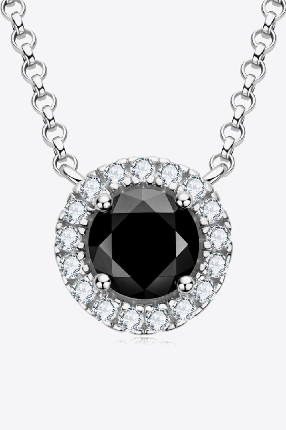 Two-Tone 1 Carat Moissanite Round Pendant Necklace BLUE ZONE PLANET