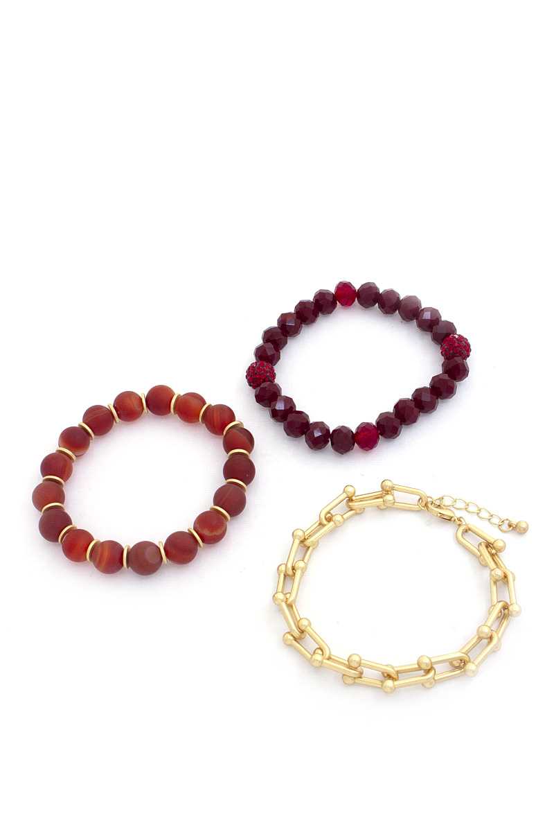 U Link Stone Beaded Bracelet Set. Blue Zone Planet