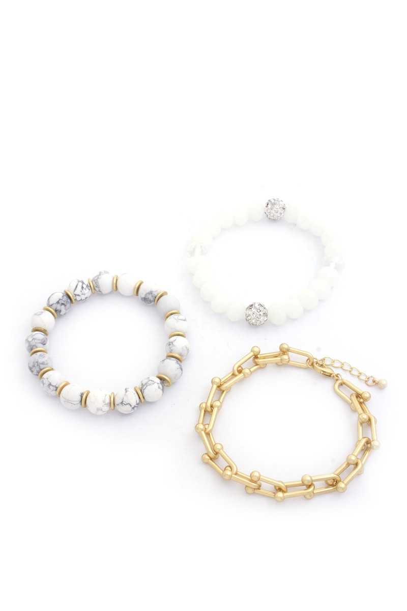 U Link Stone Beaded Bracelet Set. Blue Zone Planet