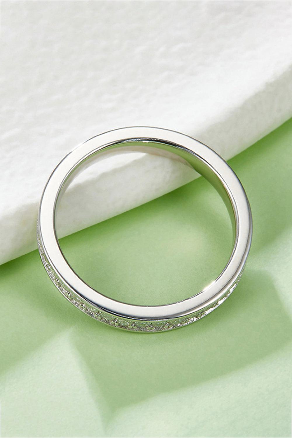 Unexplained Words Moissanite Ring BLUE ZONE PLANET