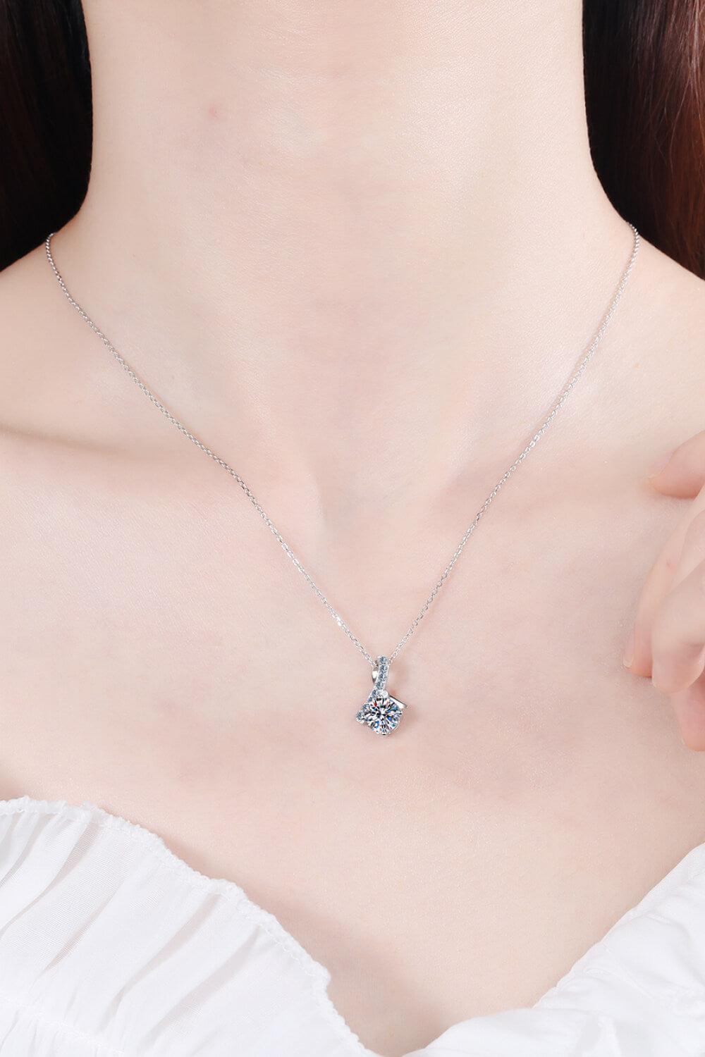 Unique and Chic Moissanite Pendant Necklace BLUE ZONE PLANET