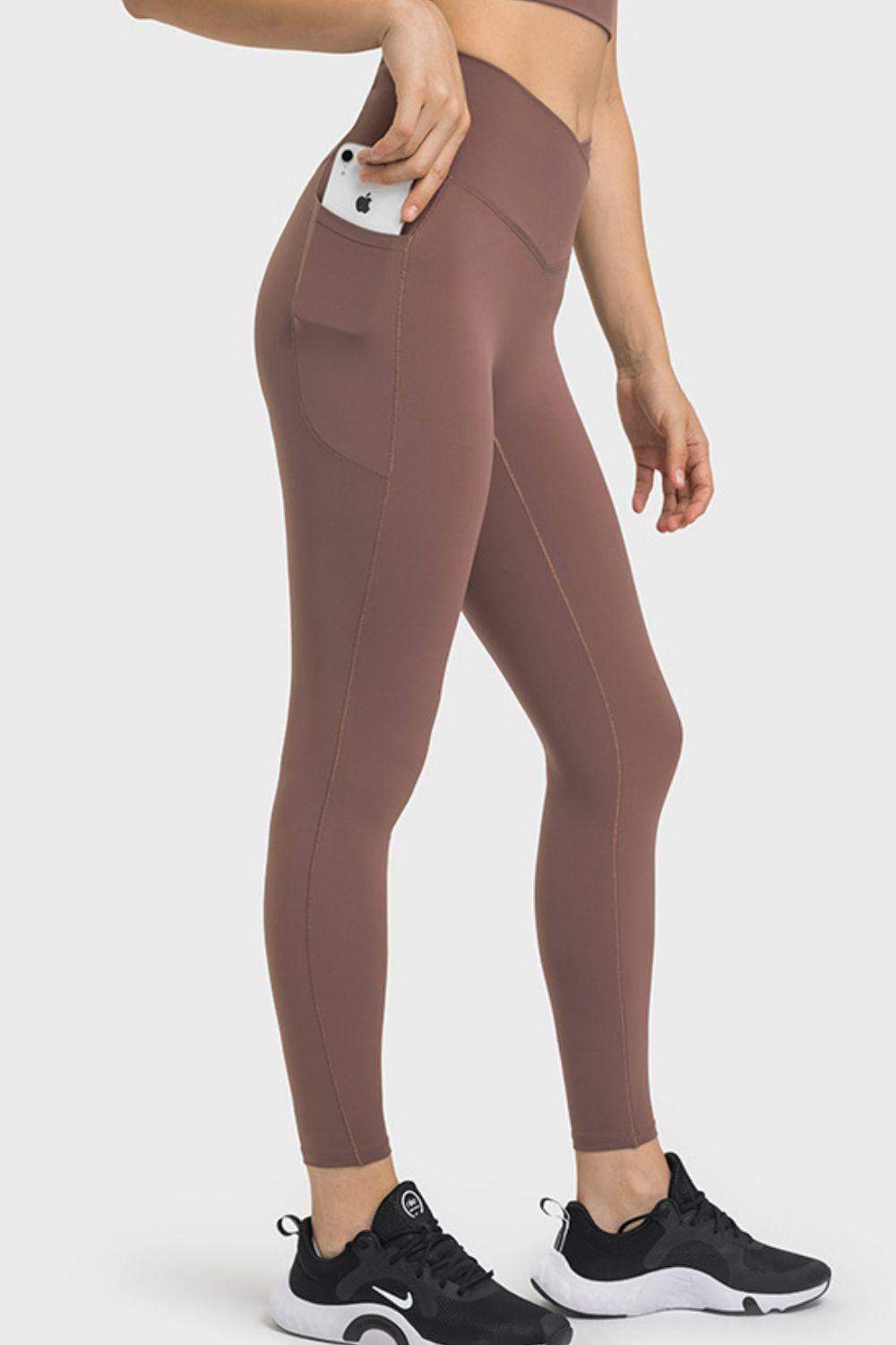 V-Waist Yoga Leggings with Pockets BLUE ZONE PLANET