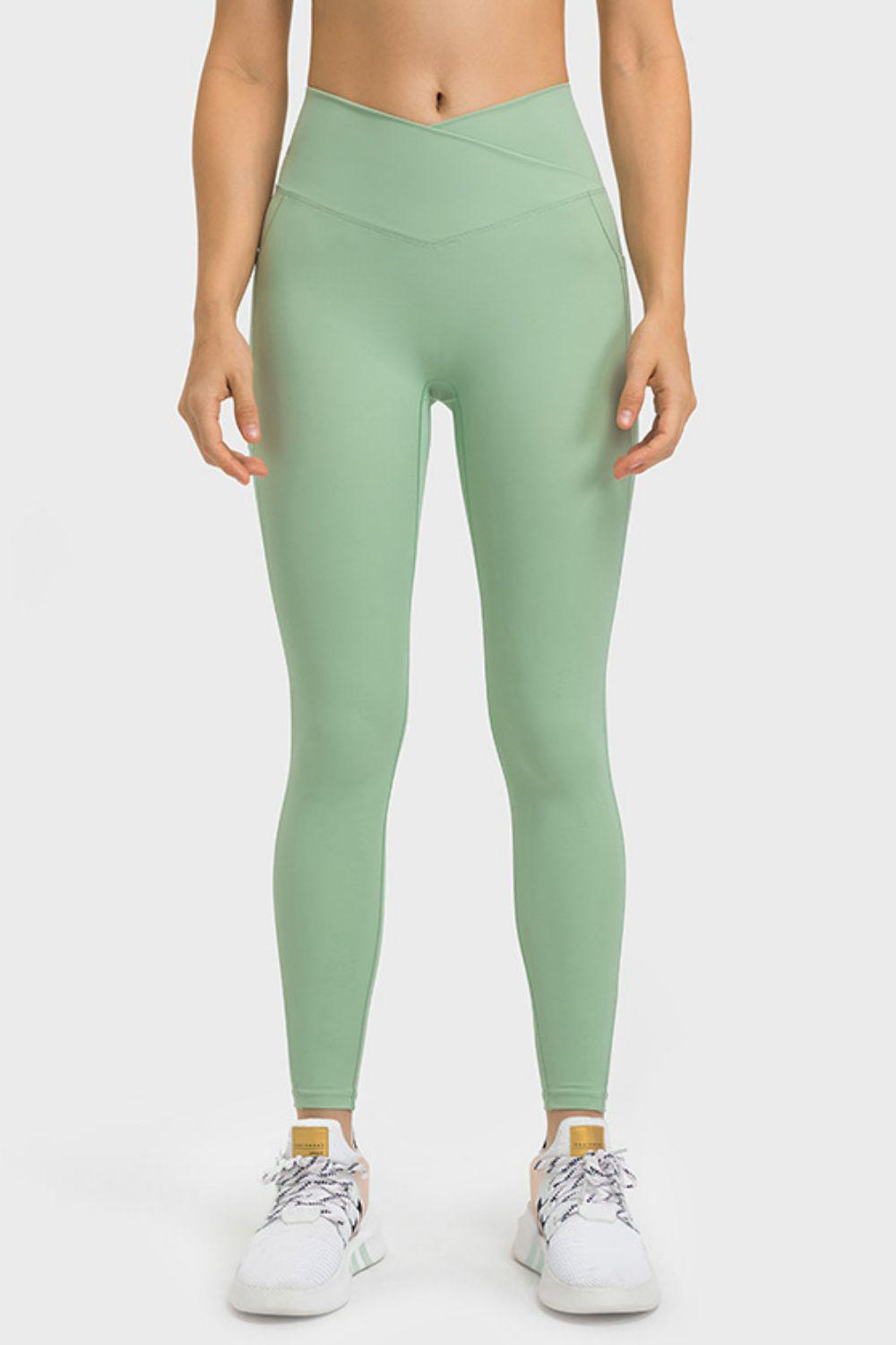 V-Waist Yoga Leggings with Pockets BLUE ZONE PLANET