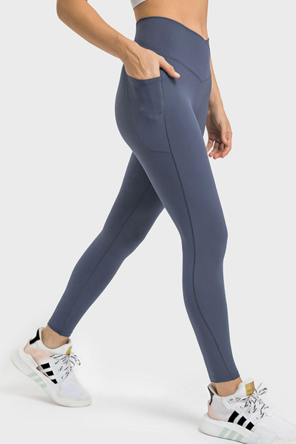 V-Waist Yoga Leggings with Pockets BLUE ZONE PLANET