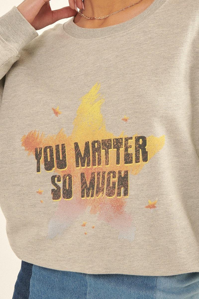 Vintage-style, Multicolor Star French Terry Knit Graphic Sweatshirt Blue Zone Planet