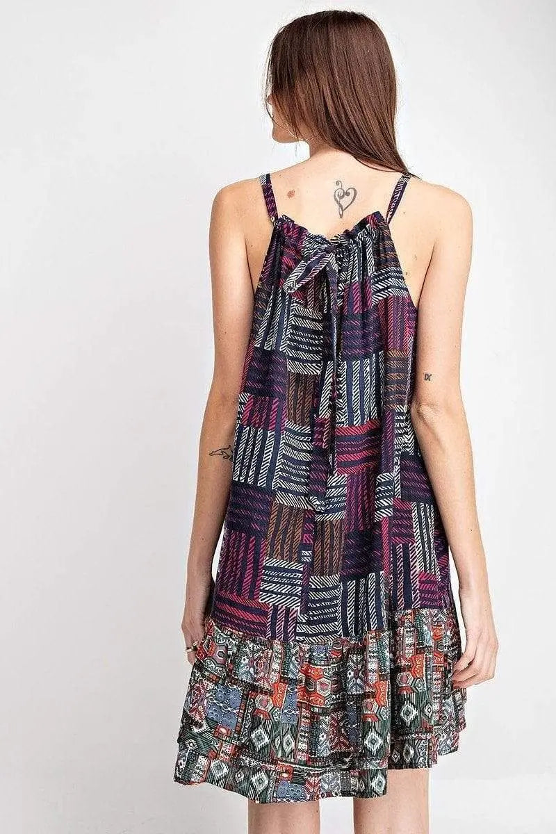 Voile Halter Dress Blue Zone Planet