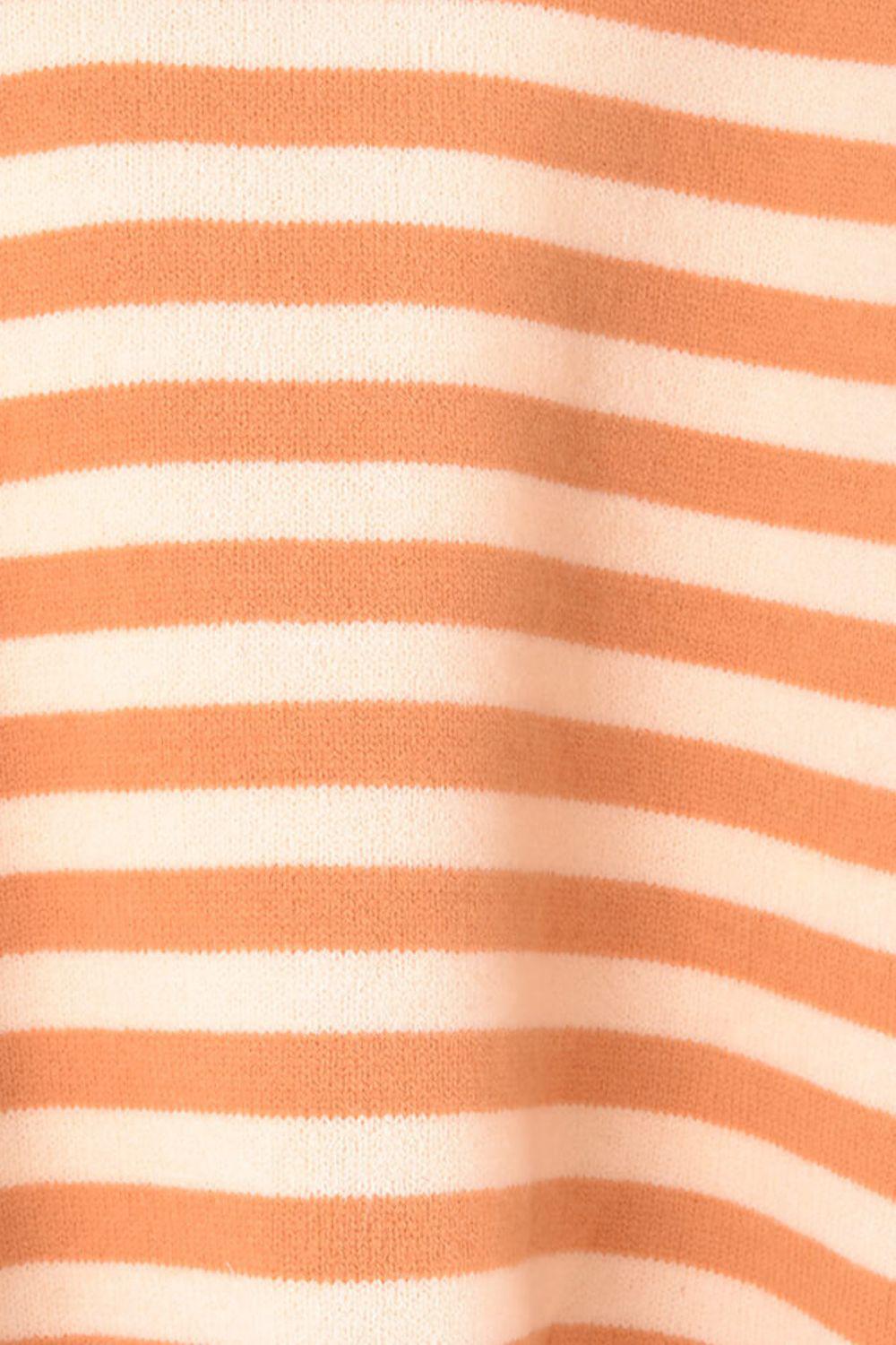 Warm Spice Striped Round Neck Sweater BLUE ZONE PLANET