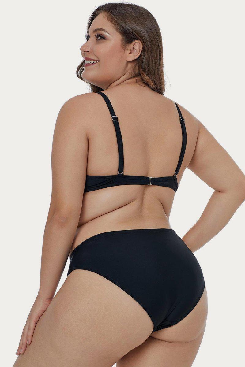 Waves Print Plus Size Bikini Set BLUE ZONE PLANET