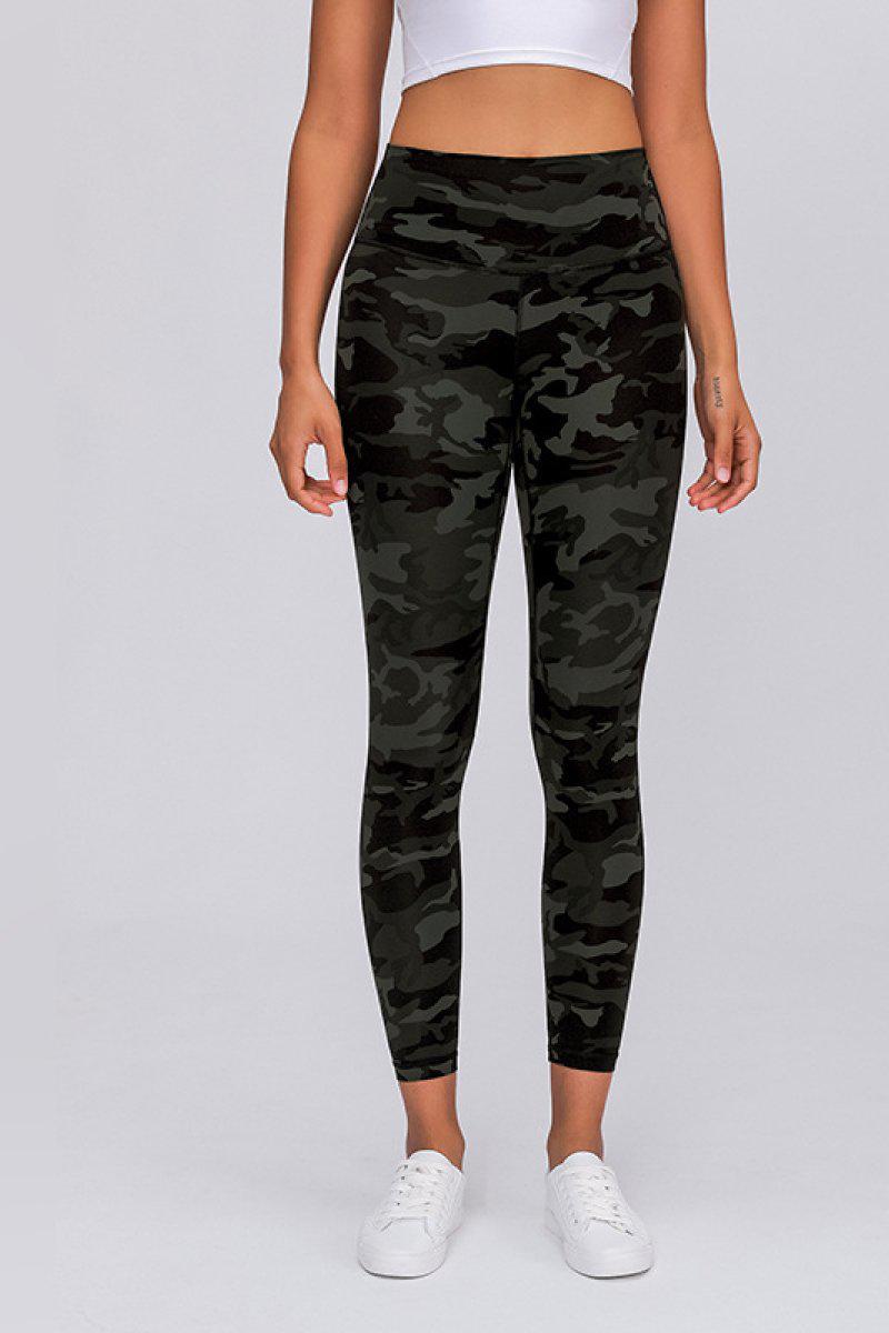 Wide Seamless Band Waist Sports Leggings BLUE ZONE PLANET