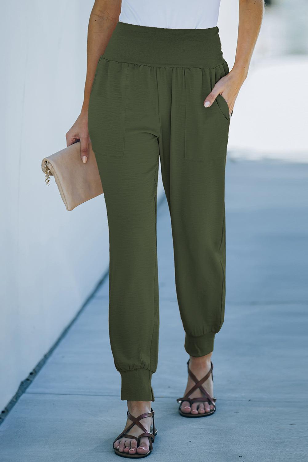 Wide Waistband Pocketed Joggers BLUE ZONE PLANET