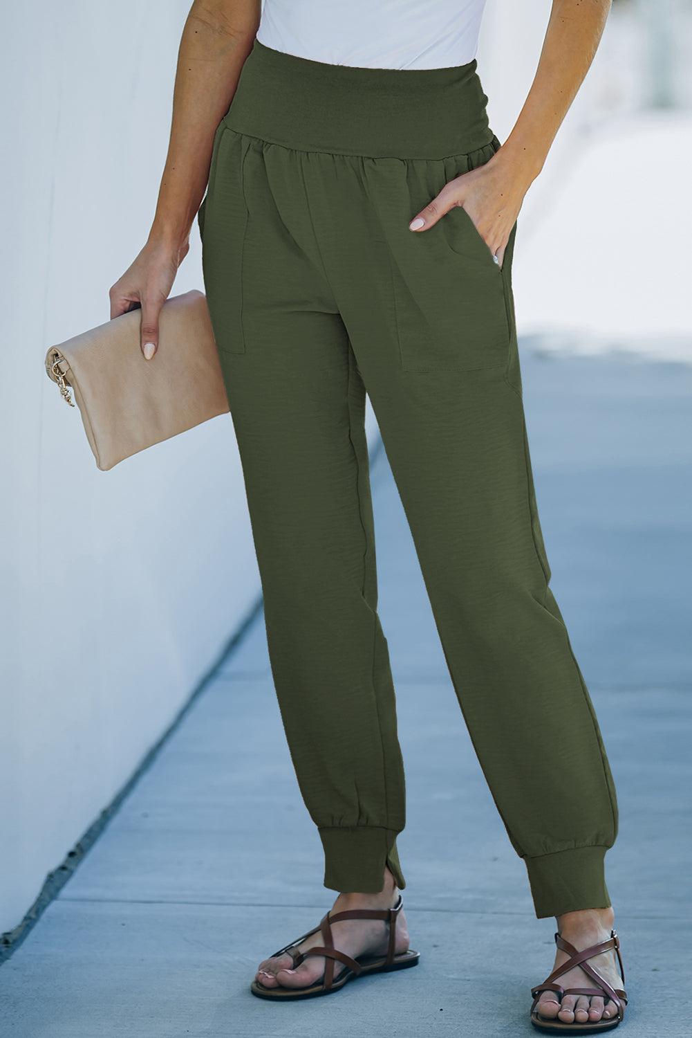 Wide Waistband Pocketed Joggers BLUE ZONE PLANET