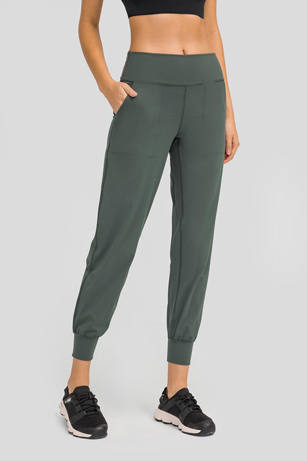 Wide Waistband Slant Pocket Pants BLUE ZONE PLANET