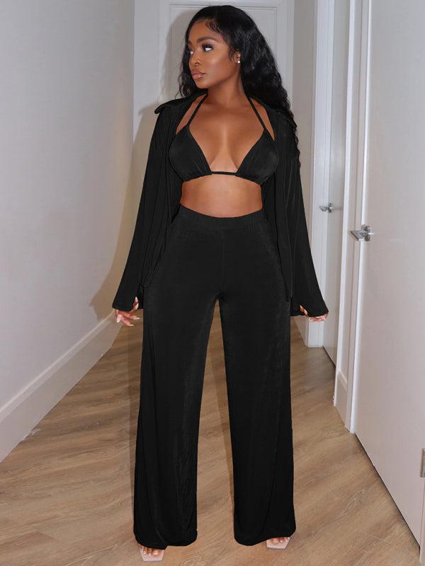 Women's fashionable casual velvet warm suit-TOPS / DRESSES