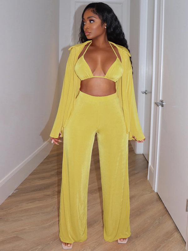 Women's fashionable casual velvet warm suit-TOPS / DRESSES