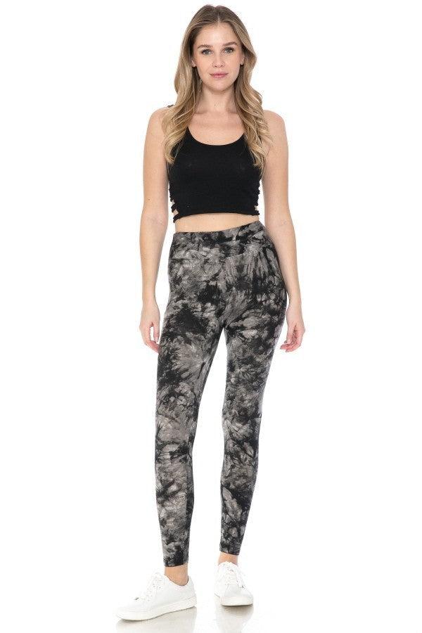 Yoga Style Banded Lined Multi Printed Knit Legging With High Waist Blue Zone Planet