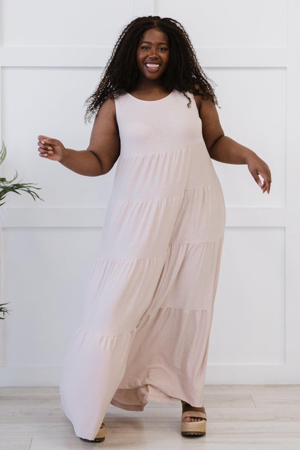 Zenana Love Letter Full Size Run Tiered Sleeveless Maxi Dress BLUE ZONE PLANET