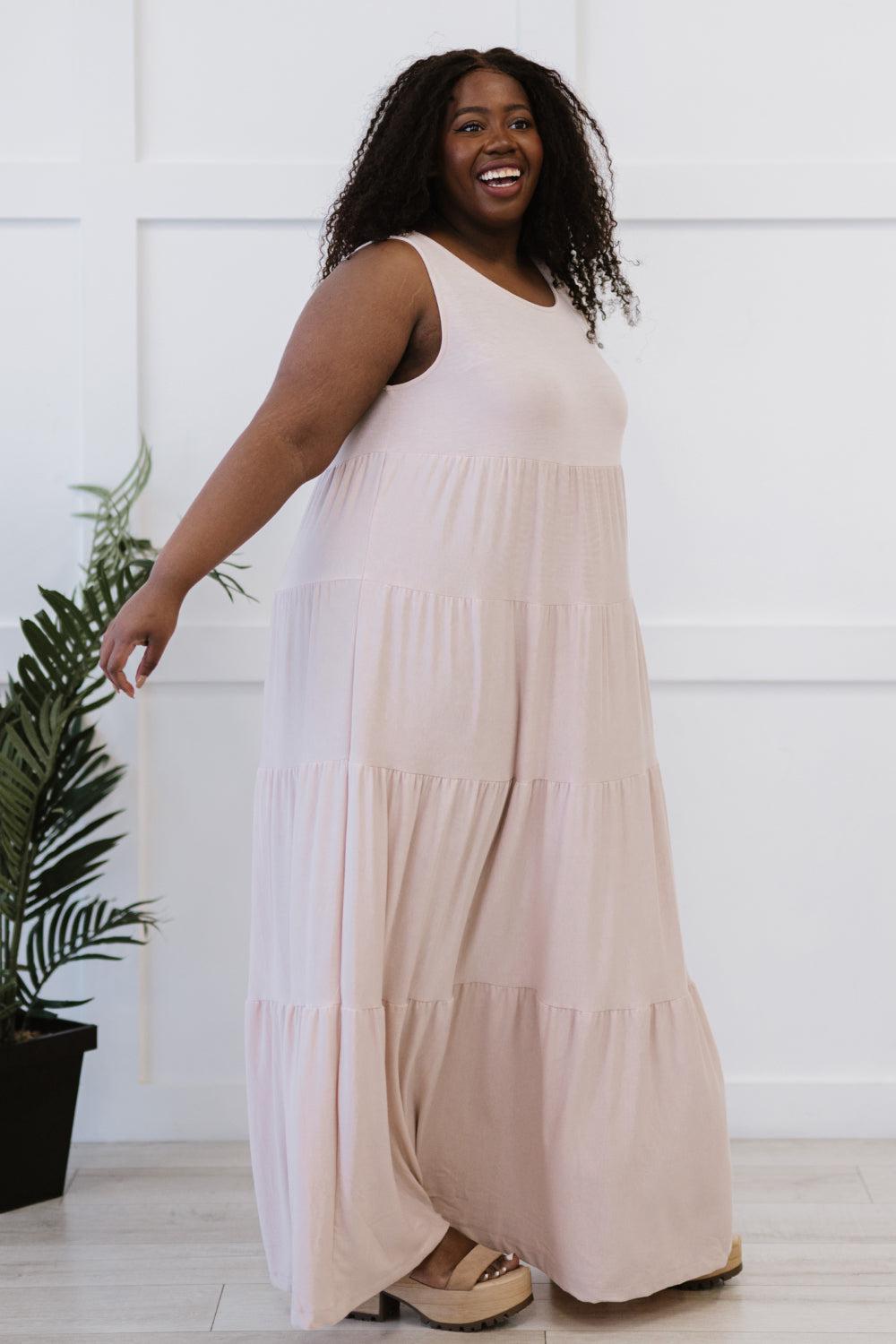 Zenana Love Letter Full Size Run Tiered Sleeveless Maxi Dress BLUE ZONE PLANET