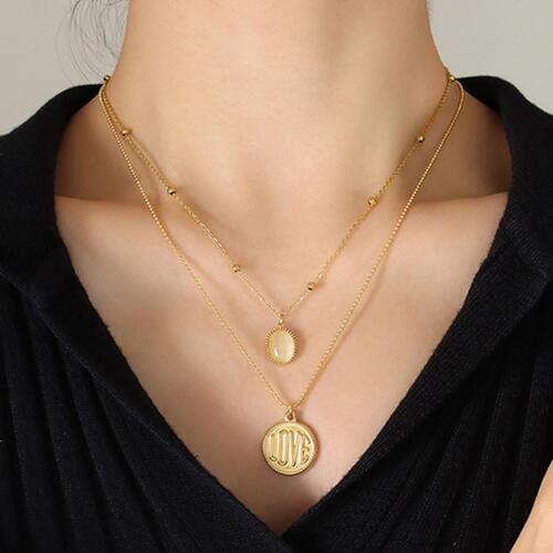 Titanium Steel Double-Layered Necklace BLUE ZONE PLANET