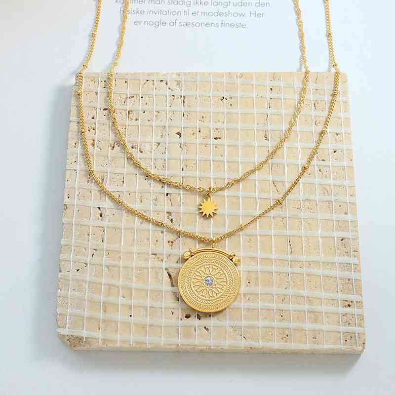 Stainless Steel Double-Layered Necklace BLUE ZONE PLANET