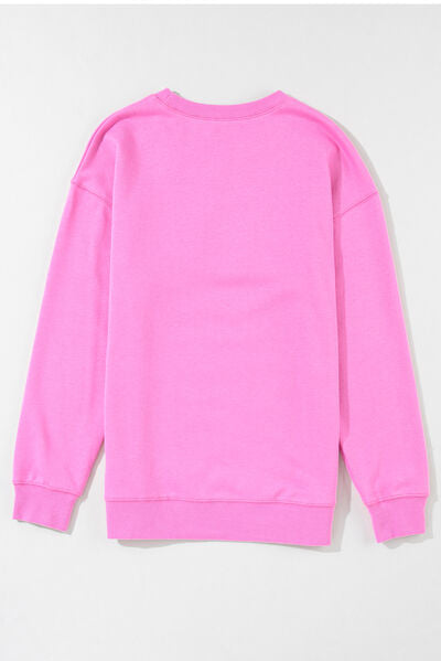 Blue Zone Planet | MAMA Round Neck Dropped Shoulder Sweatshirt BLUE ZONE PLANET