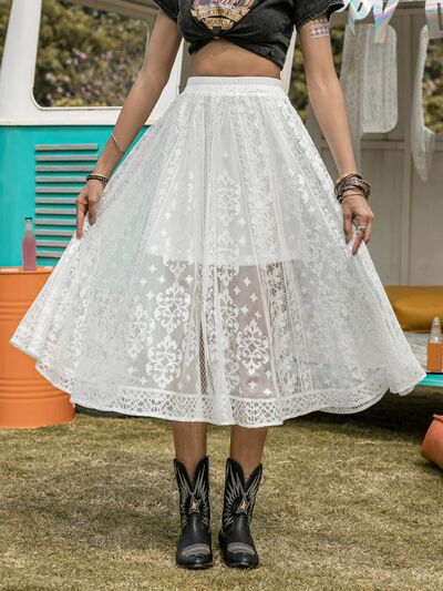 Blue Zone Planet | Embroidered Elastic Waist Skirt BLUE ZONE PLANET