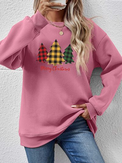 MERRY CHRISTMAS Dropped Shoulder Sweatshirt BLUE ZONE PLANET