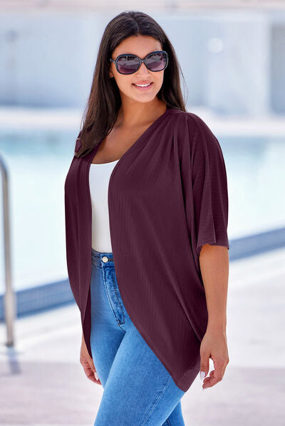 Blue Zone Planet | Plus Size Ribbed Cocoon Cover Up BLUE ZONE PLANET
