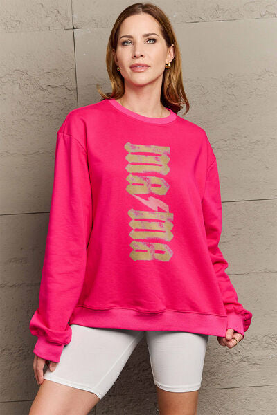 Simply Love Full Size MAMA Round Neck Sweatshirt BLUE ZONE PLANET