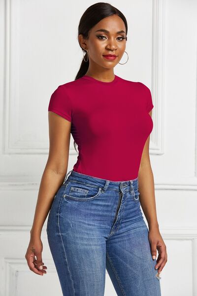 Blue Zone Planet | Round Neck Short Sleeve Bodysuit BLUE ZONE PLANET