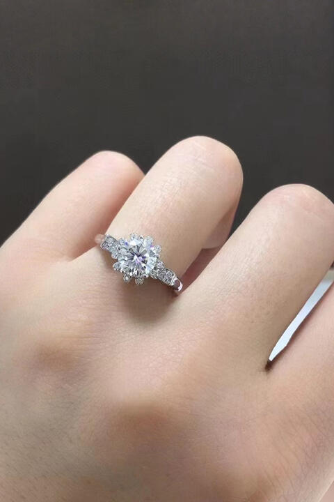 1 Carat Moissanite 925 Sterling Silver Ring BLUE ZONE PLANET