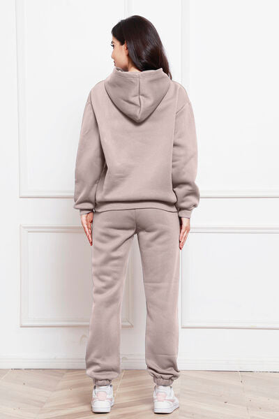 Blue Zone Planet | Drop Shoulder Long Sleeve Hoodie and Pants Set BLUE ZONE PLANET