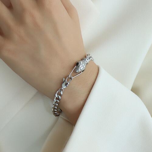 Snake Head Chain Titanium Steel Bracelet BLUE ZONE PLANET