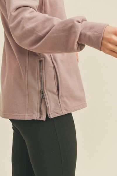 Blue Zone Planet | Kimberly C Drawstring Side Zip Sweatshirt BLUE ZONE PLANET