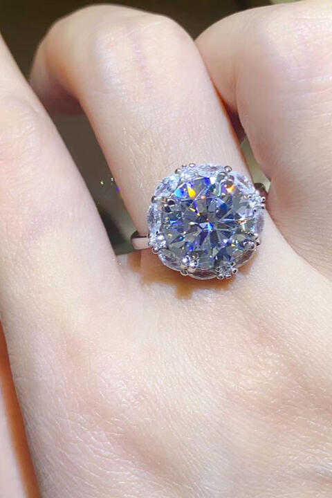 5 Carat Moissanite 925 Sterling Silver Ring BLUE ZONE PLANET